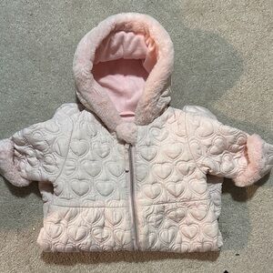 Pink Quilted Bunting Bag with fold over mitts